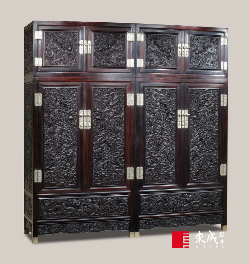 kaiyun红木雕龙顶箱柜